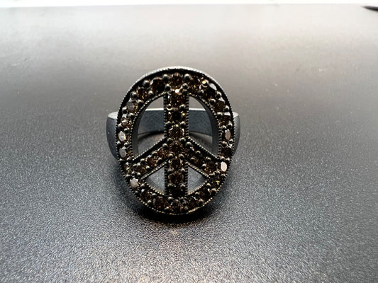 Brown Diamond Peace Ring