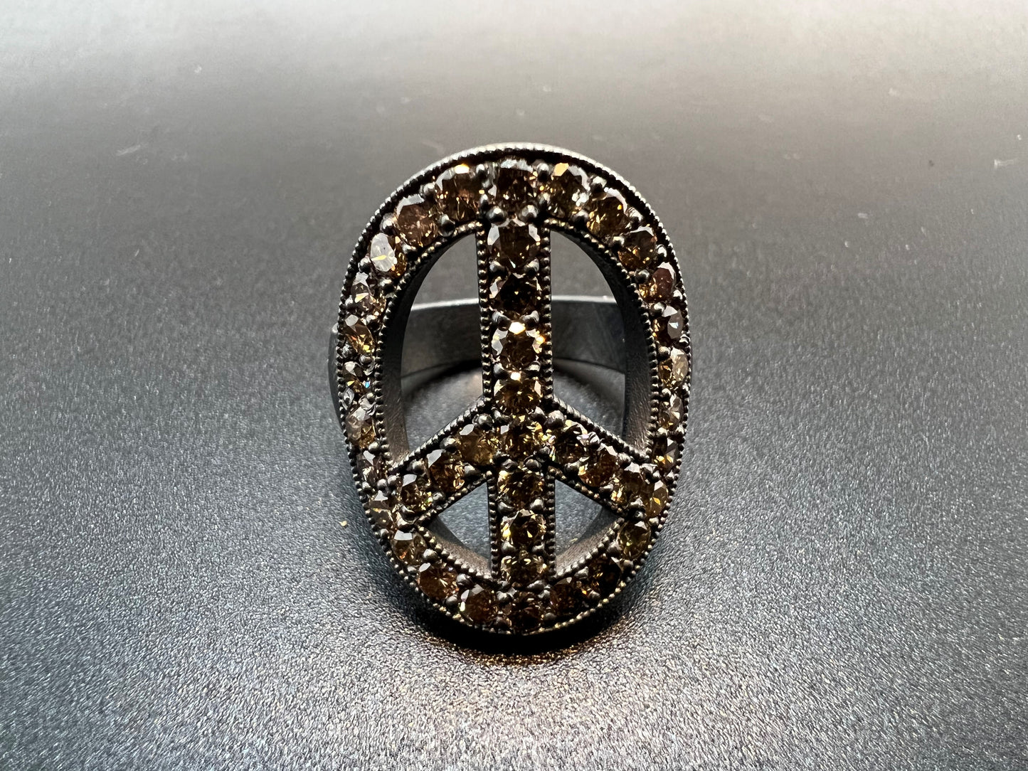 Brown Diamond Peace Ring - Large